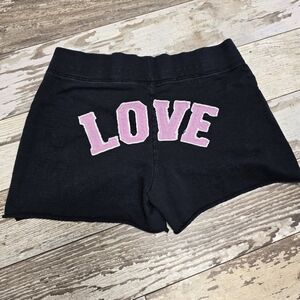 Women's University of JJ Authentic Love Graphic Logo Black Shorts Size Small